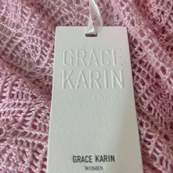 Grace Karin Open front Pink cardigan sweater 2XL - Picture 10 of 11
